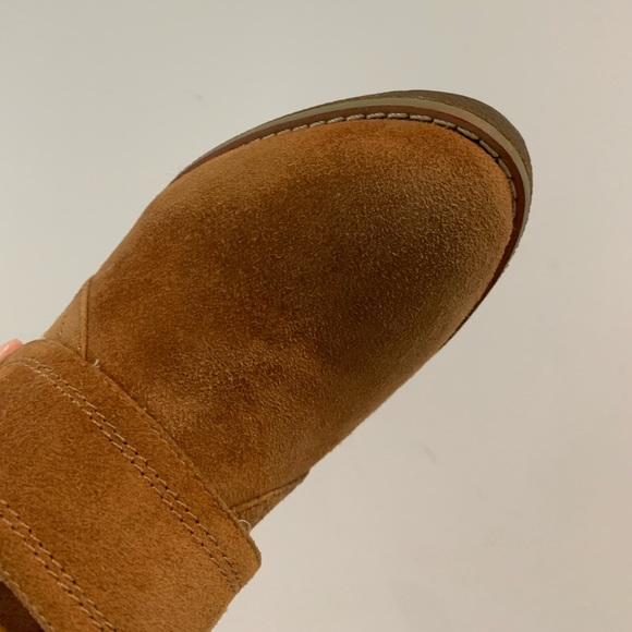 Suede Leather Heeled Ankle Boots, fluff decorated - Picture 5 of 9